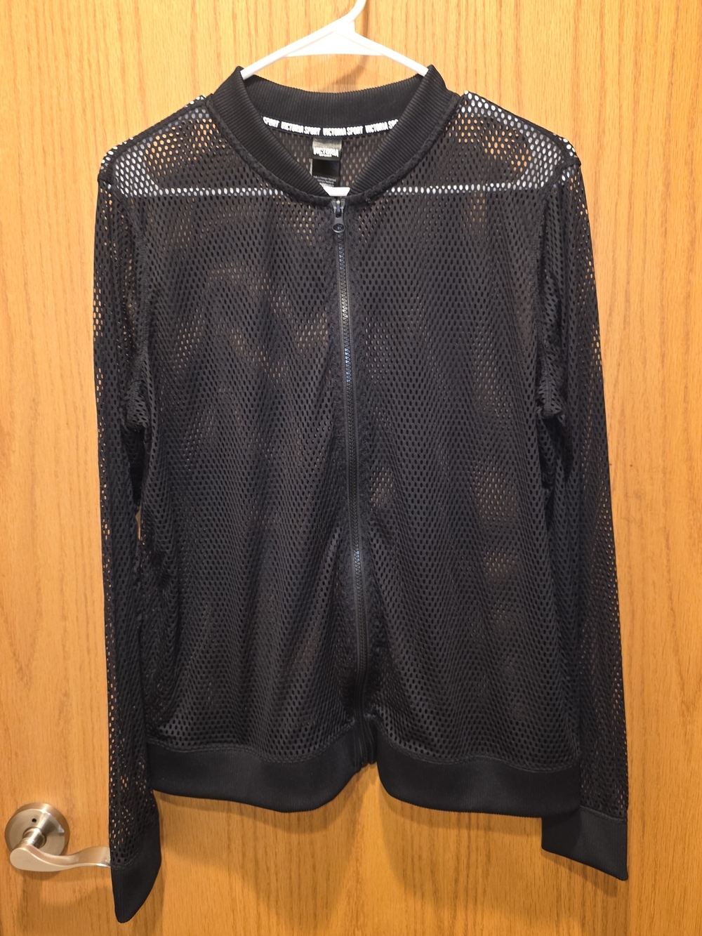 Victoria's Secret Black Mesh Bomber Jacket